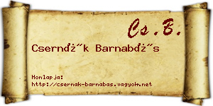 Csernák Barnabás névjegykártya